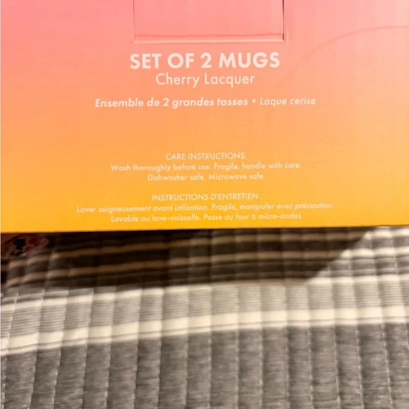 Noon and Moon are Striped Ceramic Mug Set - cherry lacquer - Picture 2 of 6